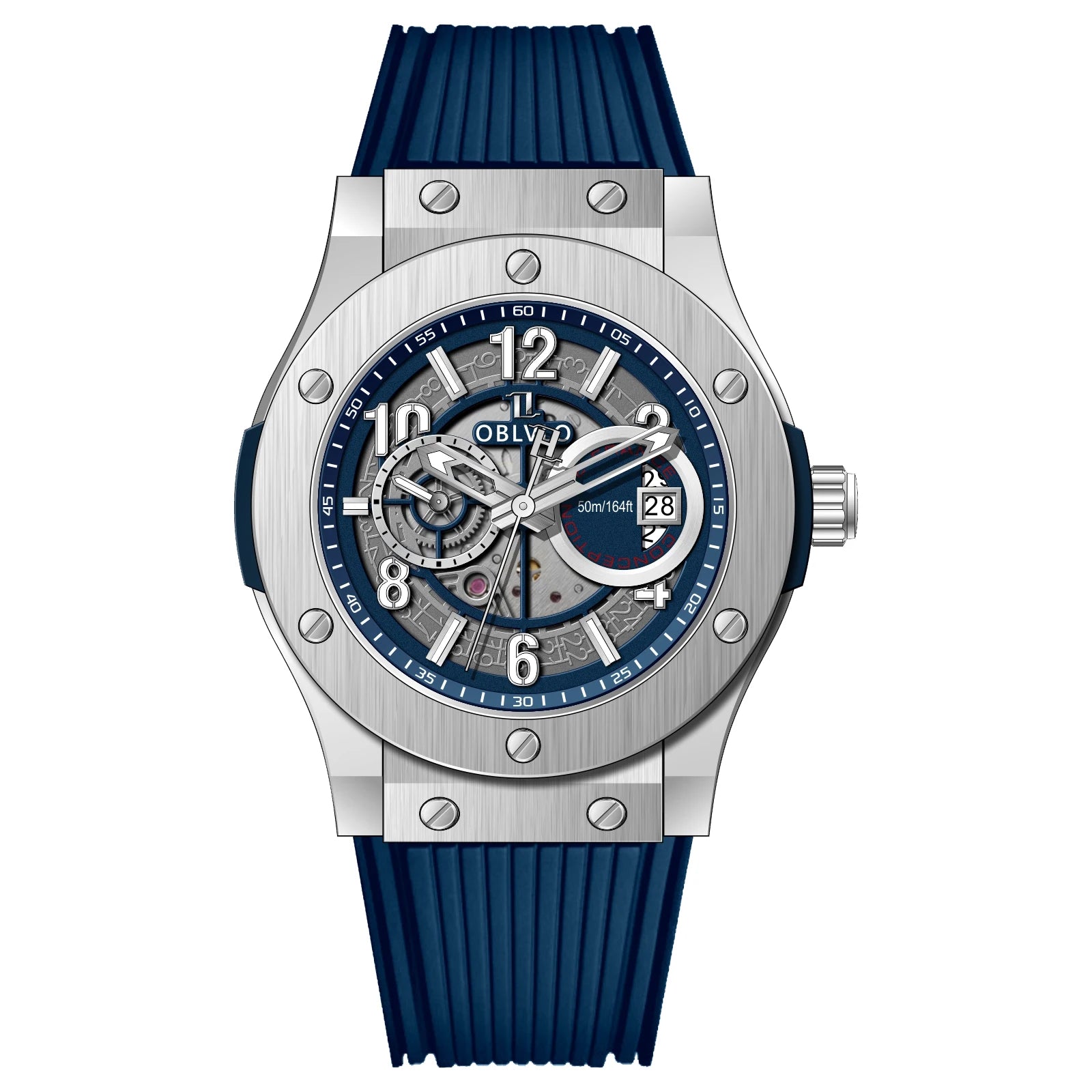 sell vastara 44mm blue dial – trade in watch watch 5 - classic unisex timepiece with stainless steel (USA)