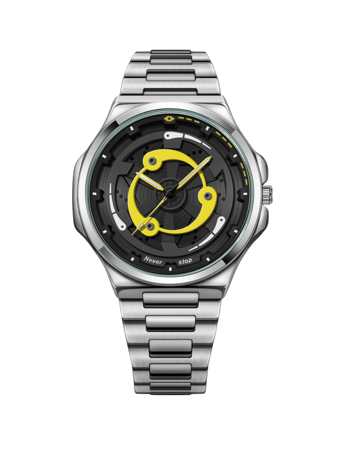 vastara steel strap watch rotatable dial watch 8 - classic unisex timepiece with stainless steel (USA)