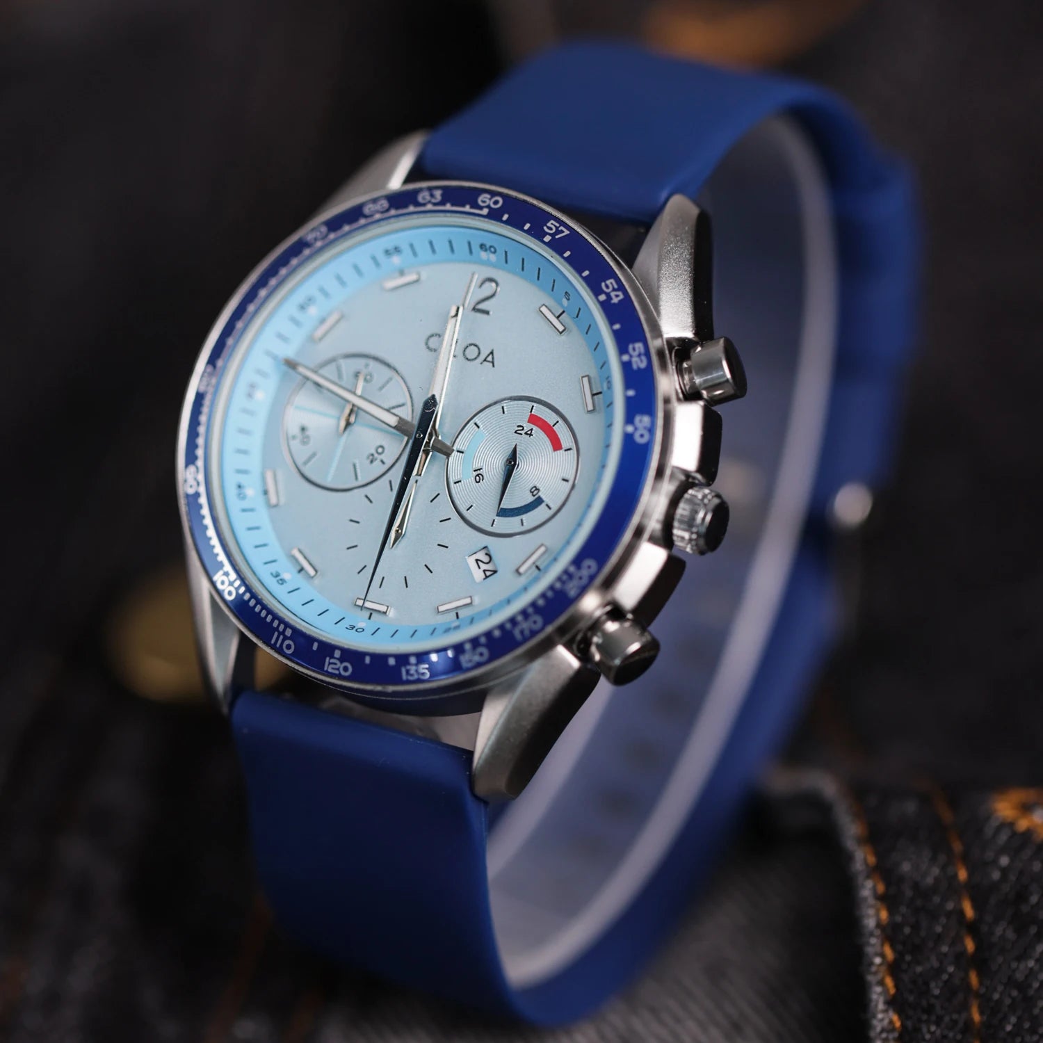 vastara ciloa blue round multi-function 's light authentic trend watch 10 - classic unisex timepiece with stainless steel