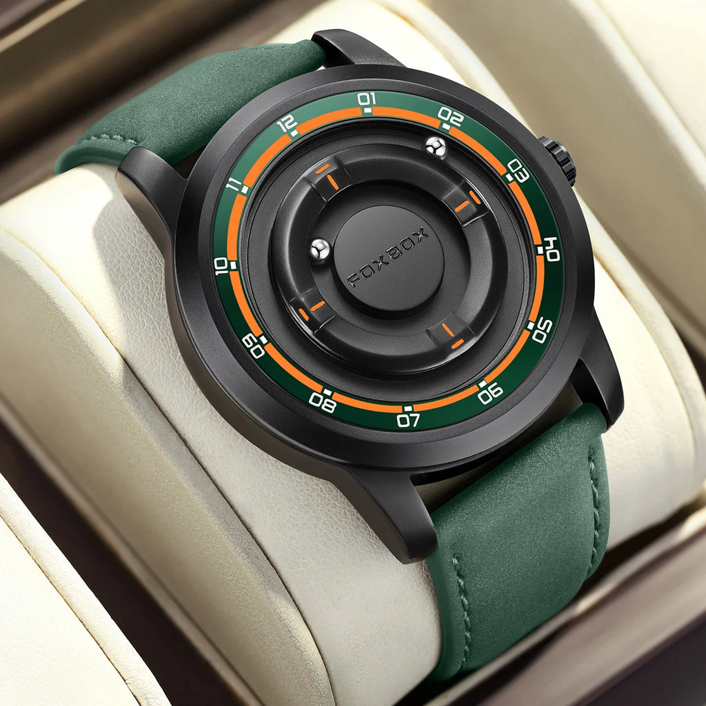 unisex classic watch vastara foxbox magnetic watch trade in creative models - daily wear timepiece with white dial (USA)