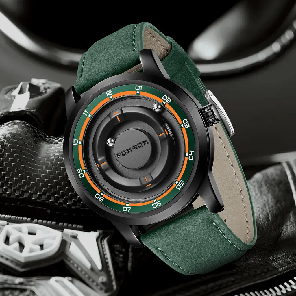 unisex business watch vastara foxbox magnetic ball dial watch - business timepiece with white dial (USA)